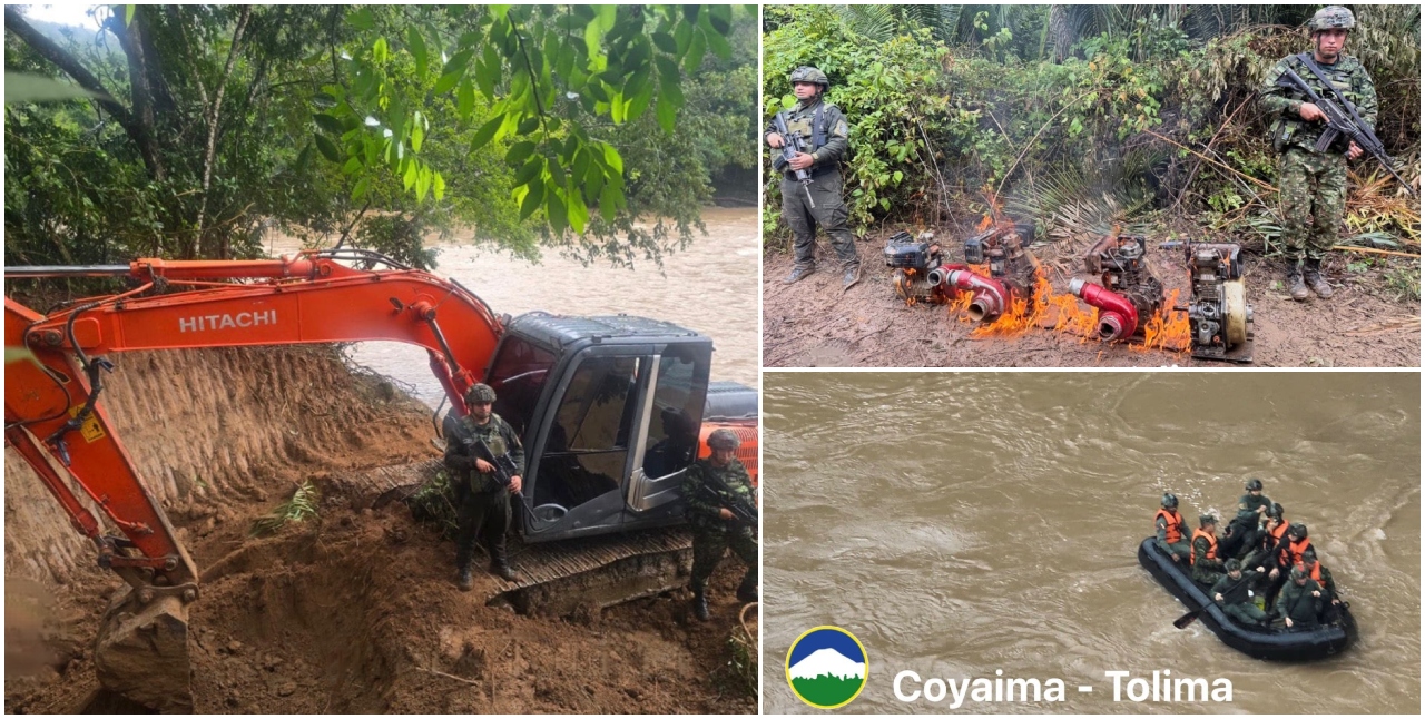 Golpe del Ejército y Carabineros en Coyaima contra la minería ilegal 1