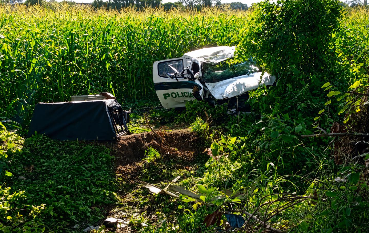 Tres policías resultaron heridos tras accidente de tránsito en la variante de El Espinal 1