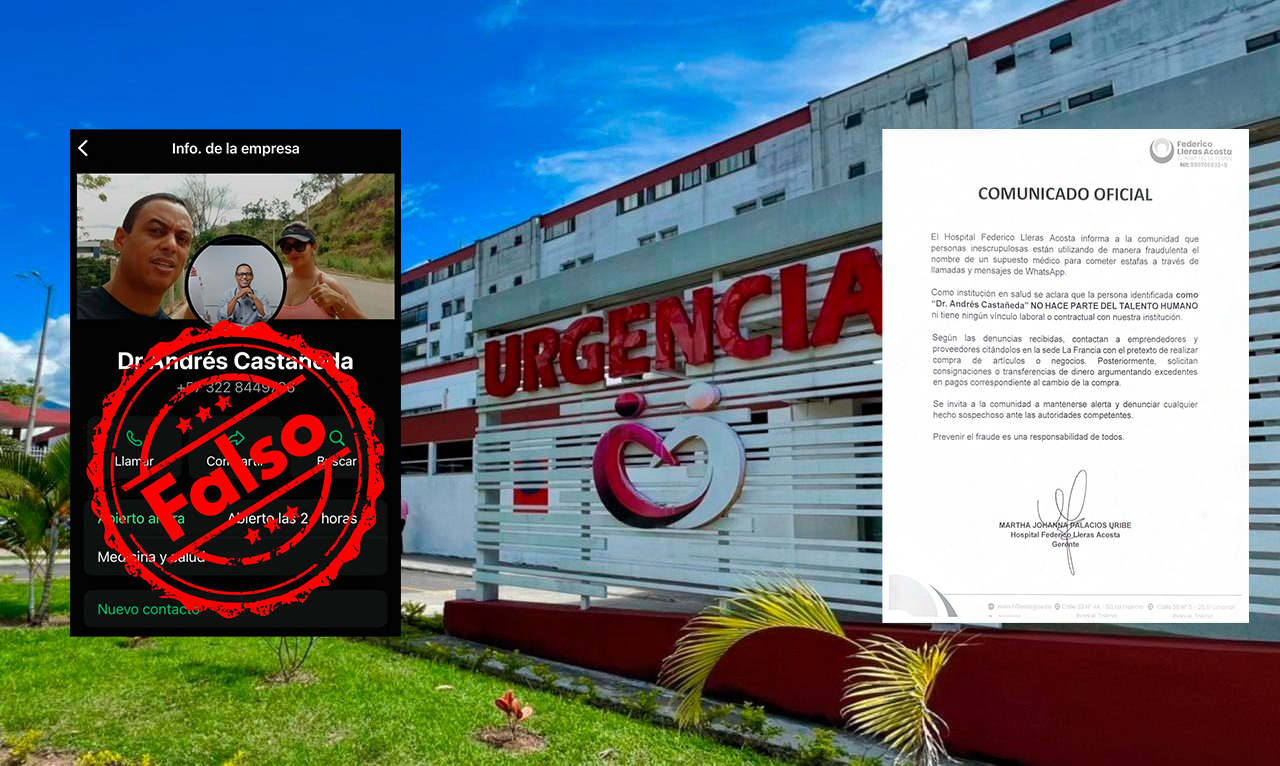 Hospital Federico Lleras alerta por presuntas estafas usando nombre de falso médico 1