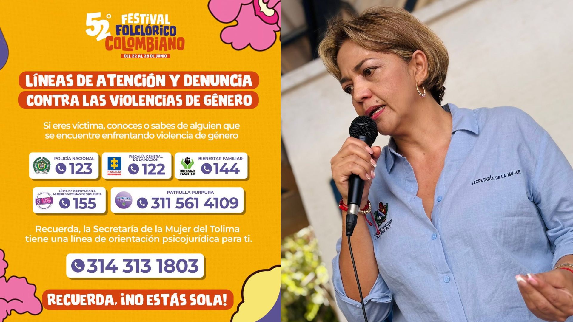 Secretaría de la Mujer alerta por ataques en redes sociales y refuerza atención durante elecciones y fiestas del Tolima 1