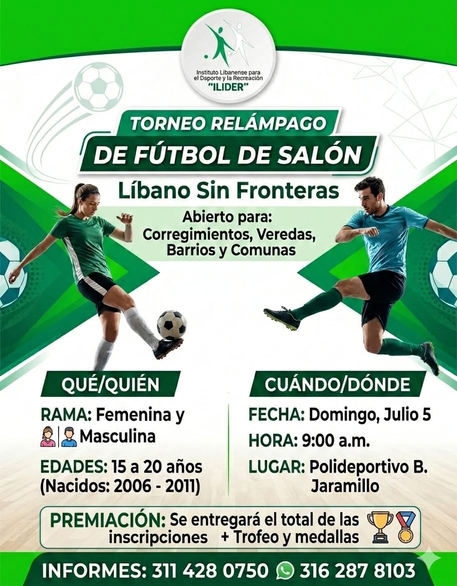Líbano abre inscripciones para el Torneo Relámpago de Fútbol de Salón "Líbano Sin Fronteras" 4