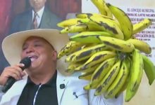 El concejal Giovanni Martínez sorprende al Concejo de Ibagué con racimos de plátano para destacar al campo 16