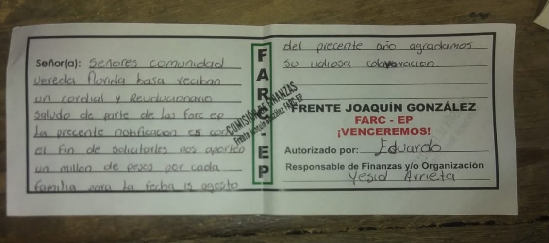 Gobernadora del Tolima alerta sobre citaciones y cobros extorsivos de disidencias de las FARC en Rovira 1