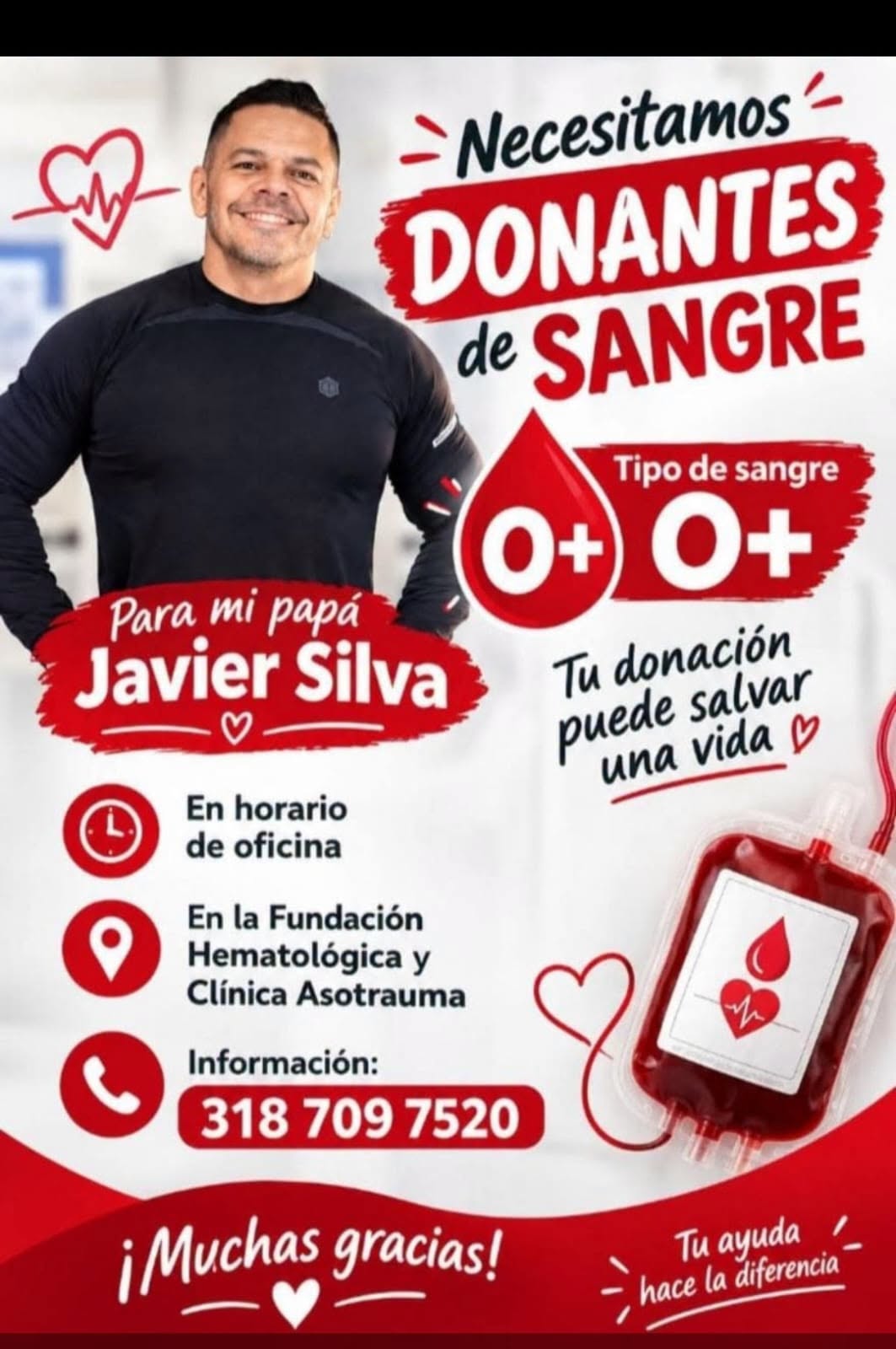 Javier Humberto Silva lucha por su vida tras accidente en la vía al Totumo: su familia pide donantes de sangre 4