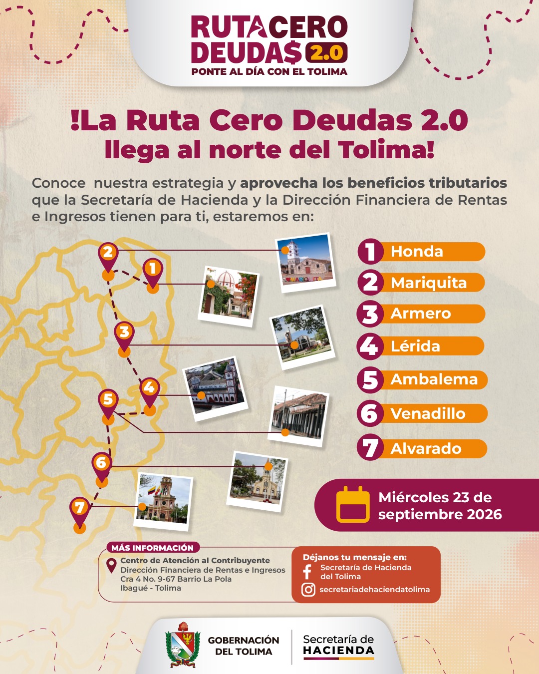 Ruta Cero Deudas 2.0 llega a siete municipios del norte del Tolima 3