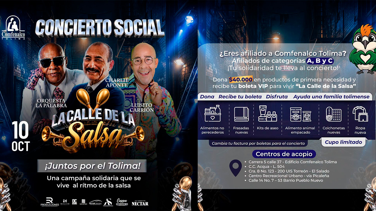 Salsa por solidaridad: así podrán los afiliados de Comfenalco Tolima conseguir boletas para ‘La Calle de la Salsa’ 1