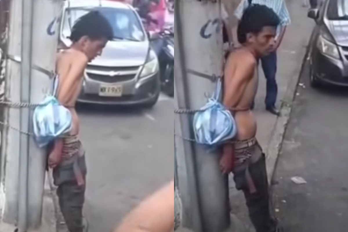 "Me hirvió la sangre": Habla la tía del presunto ladrón amarrado a un poste en el centro de Ibagué 1