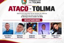 Gobernadora del Tolima responsabiliza a las disidencias por la vida de 5 desaparecidos en Ataco 9