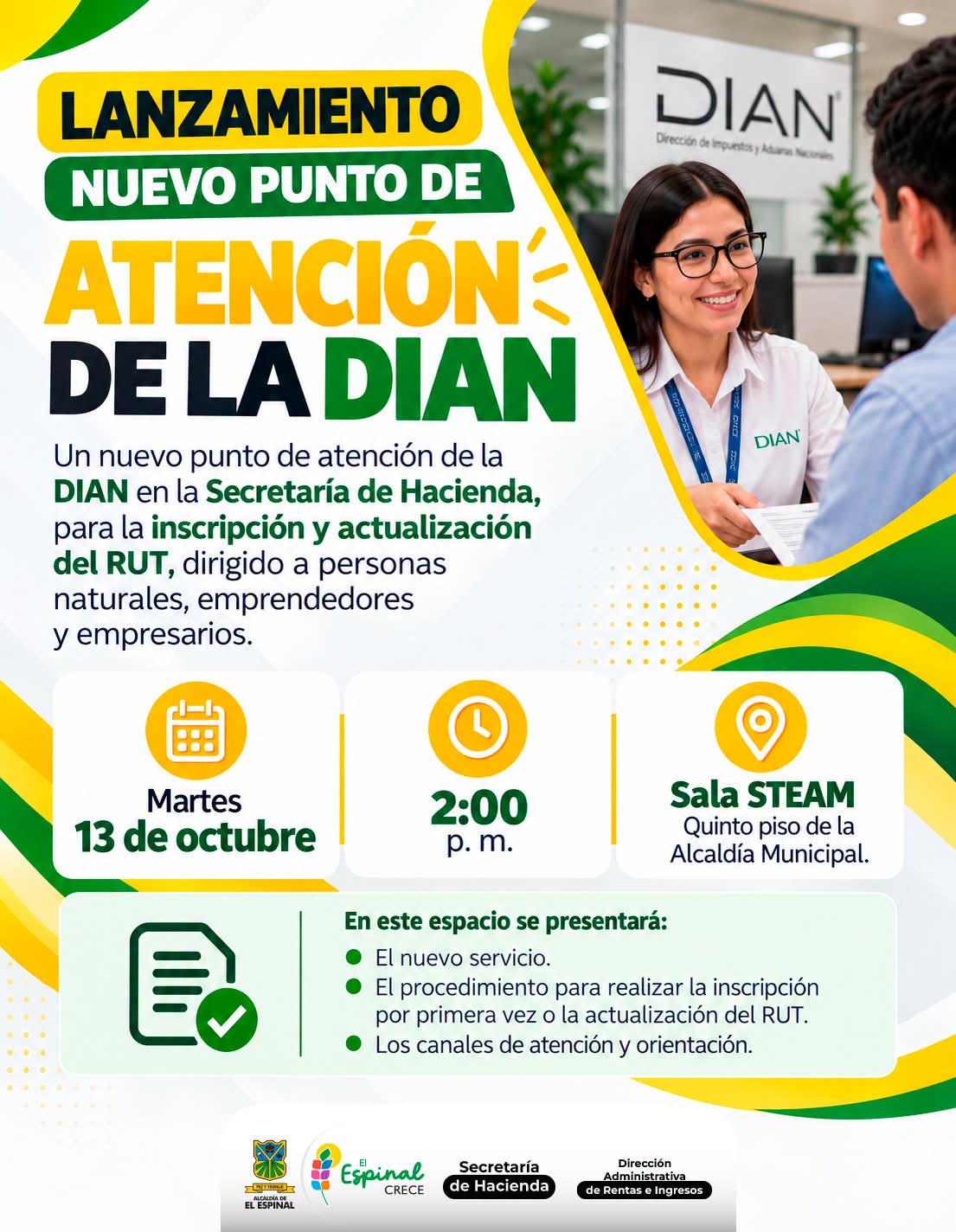 El Espinal tendrá atención de la DIAN para inscribir y actualizar el RUT sin salir del municipio 3